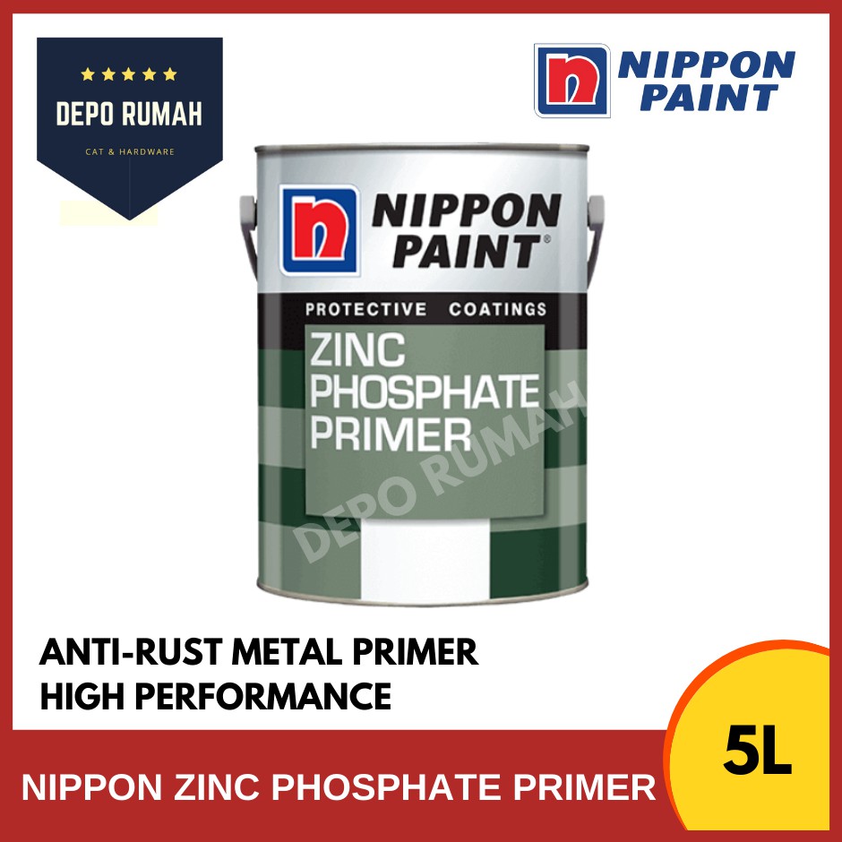 5L Nippon Paint Zinc Phosphate Primer Grey Green (Metal Primer) 5Litre