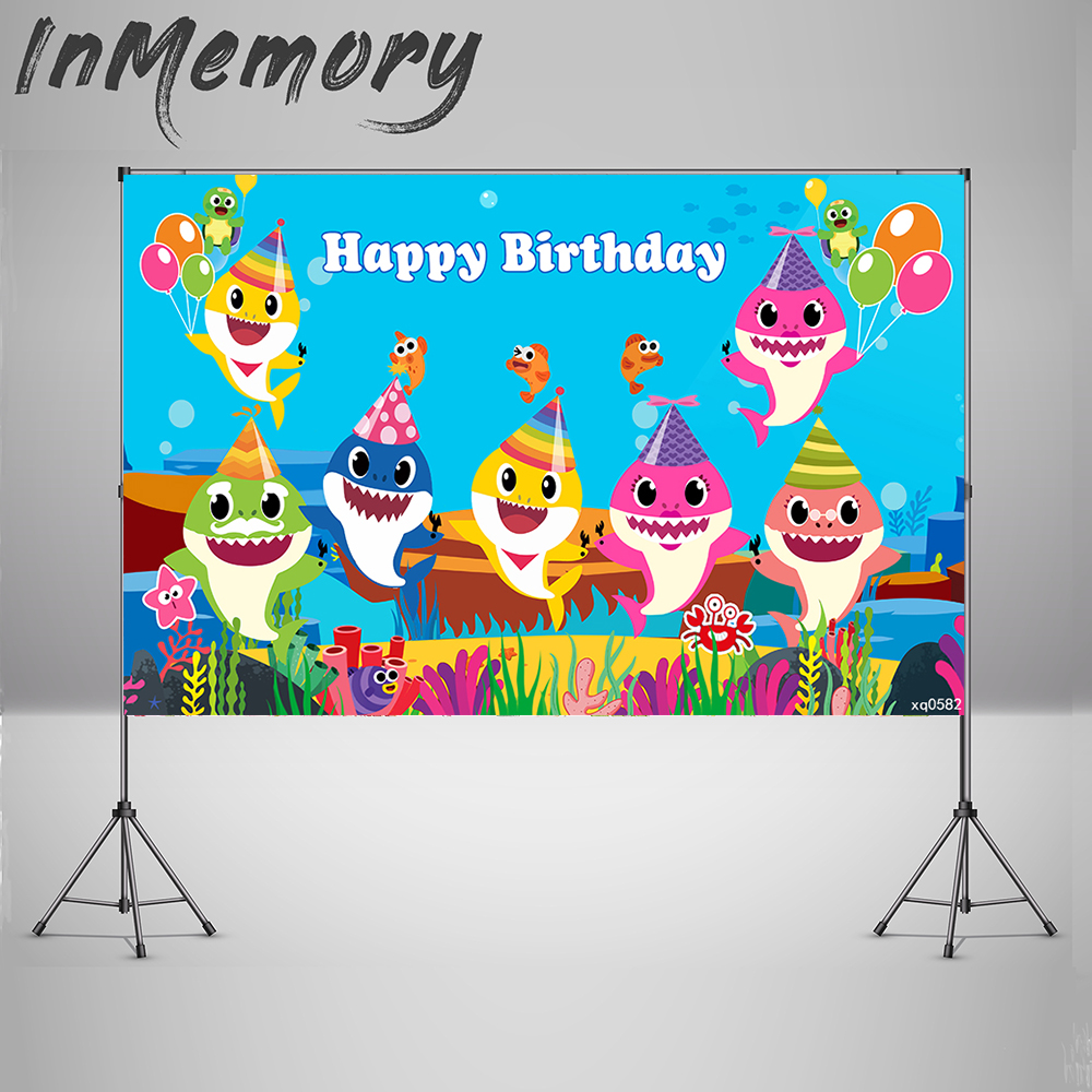 Cartoon Baby Shark Backdrop Custom Boys 1st Birthday Photo Background Kids  Baby Shower Newborn Banner Photo Studio Cake Table Banner | Shopee Malaysia