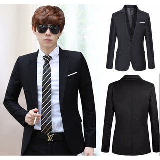 Korean Style Casual Slim Fit Men Blazer Coat Wedding Suit