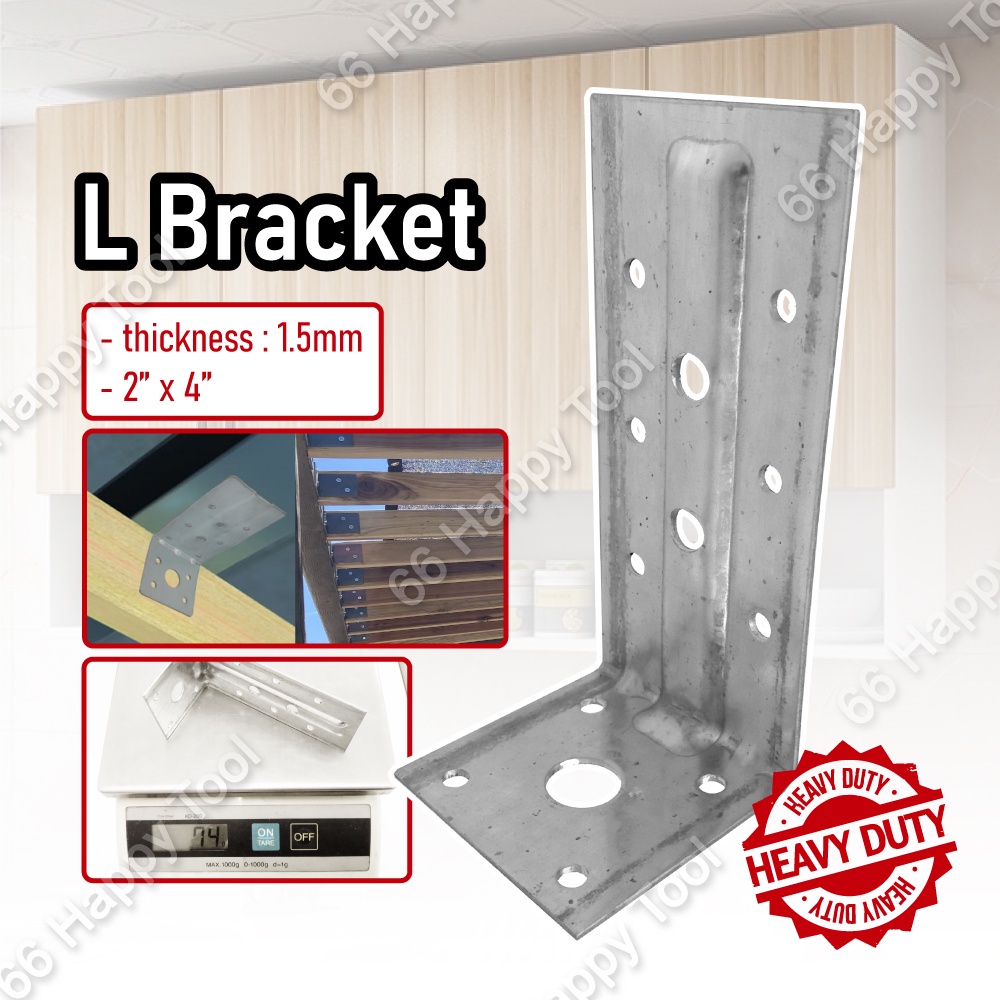 (2"x 4") L-Bracket Wall Shelf Roofing L Bracket 74g Galvanized Iron ...