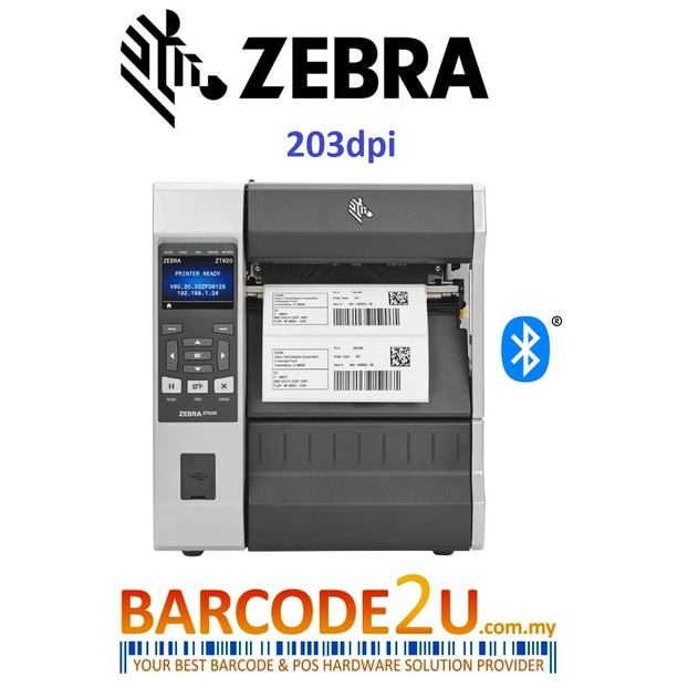 Zebra Zt620 Zt62062 T0p0100z 203dpi Industrial Barcode Printer Shopee Malaysia 6974