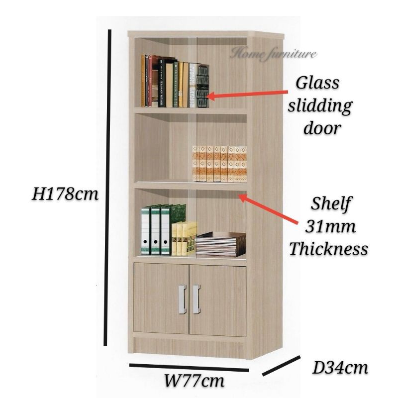 File Cabinet With Sliding Glass Door Book Cabinet Bookcase Book Shelf Display Cabinet Rak Buku Shopee Malaysia