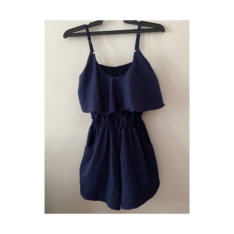 Preloved Women High Waist Leg Short Jumpsuit