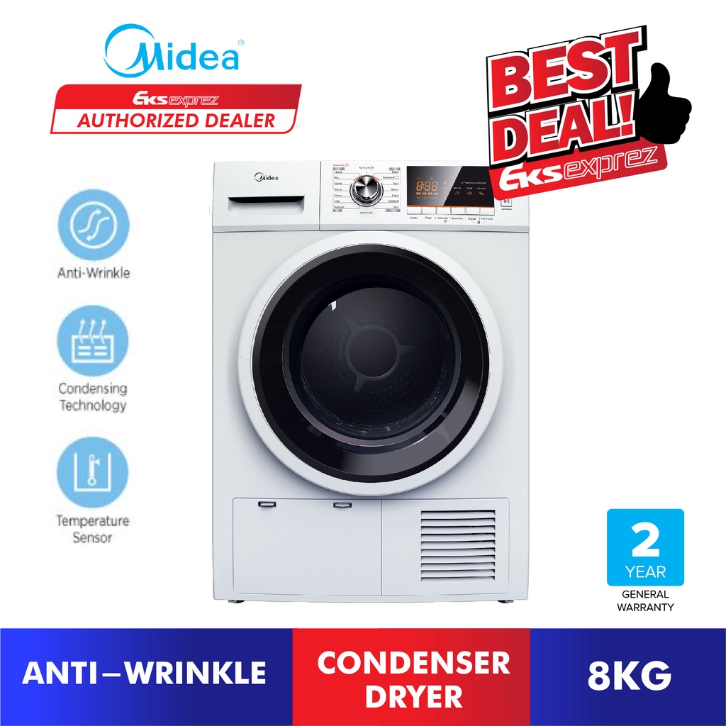 Midea Dryer (8KG) MDC8800 With Condensing Electronic Control Dryer / Clothes Dryer Shopee