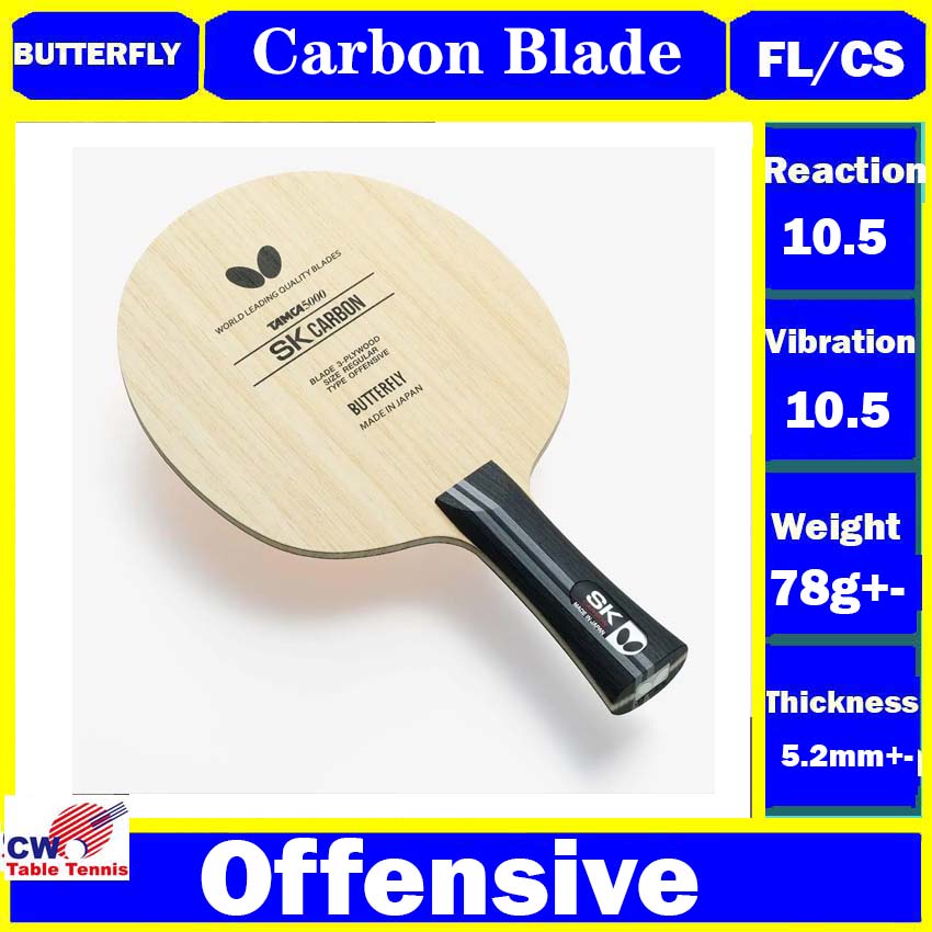 Butterfly SK Carbon 3ply wood + 2 T5000 Blade Table Tennis Racket