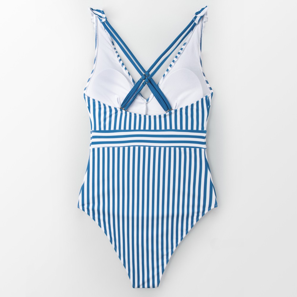 cupshe teal ruffle bikini