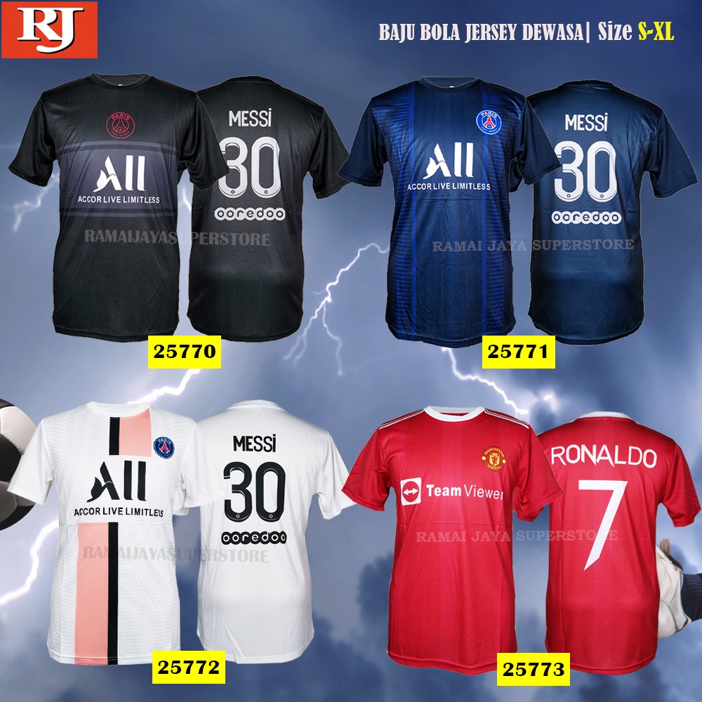 Unisex Baju BOLA DEWASA SEPAK Jersey Design Printed FOOTBALL Logo Tshirt | Size S-XL
