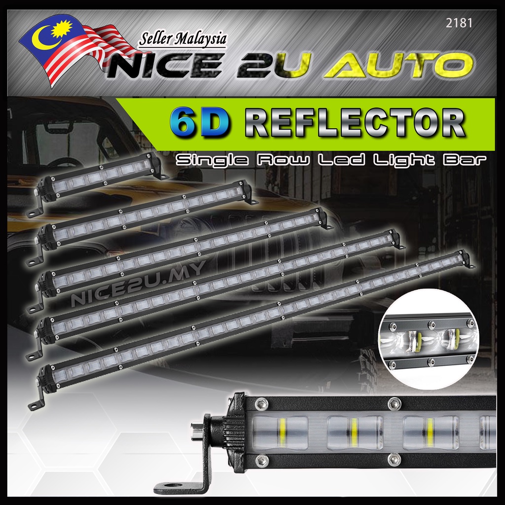 Single Row Ultra Slim 6D LED Light Bar Car Work Light Bar for ATV