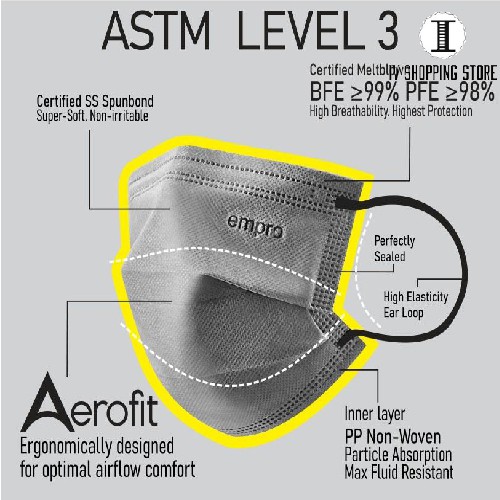 Empro Surgical Face Mask Aerofit G Series Gs319 ( Space Grey