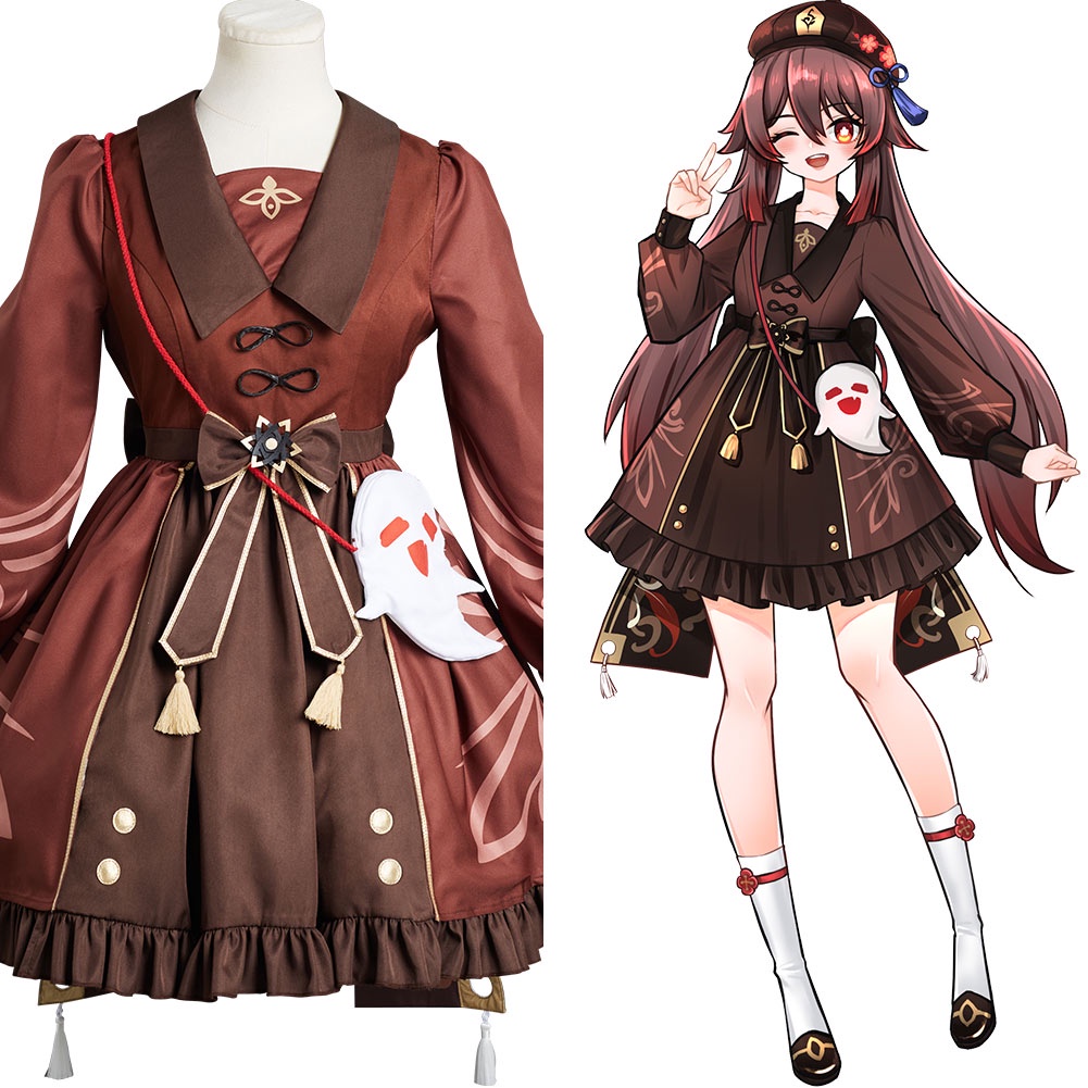 Genshin Impact Hutao Cosplay Costume Lolita Dress Outfits Halloween  Carnival Suit | Shopee Malaysia