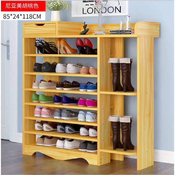 Ttt 7 Layer White Wooden Shoe Rack Cabinets House Home Glass Shelving Wall Shopee Malaysia