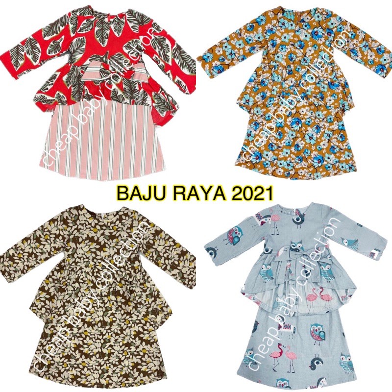 6Month-4Year Baju Kurung Raya 2021 Baby Girl Kid Melayu Fesyen Moden