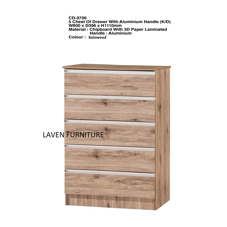 CHEST DRAWER WITH ALUMINIUM HANDLE !! For KuchingSamarahan