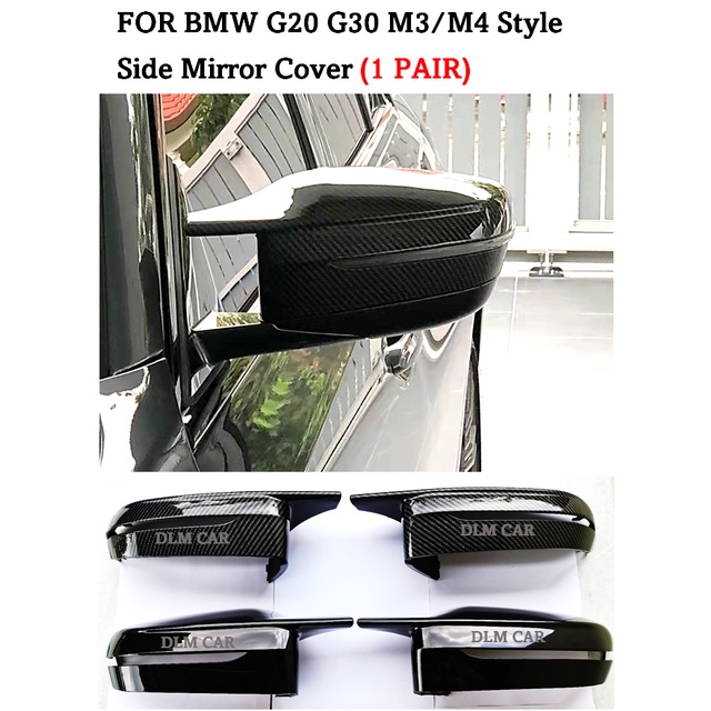[READY STOCK] BMW G20 G30 M3/M4 Style Rearview Mirror Shells Side Wing Mirror Cover Cap Shopee