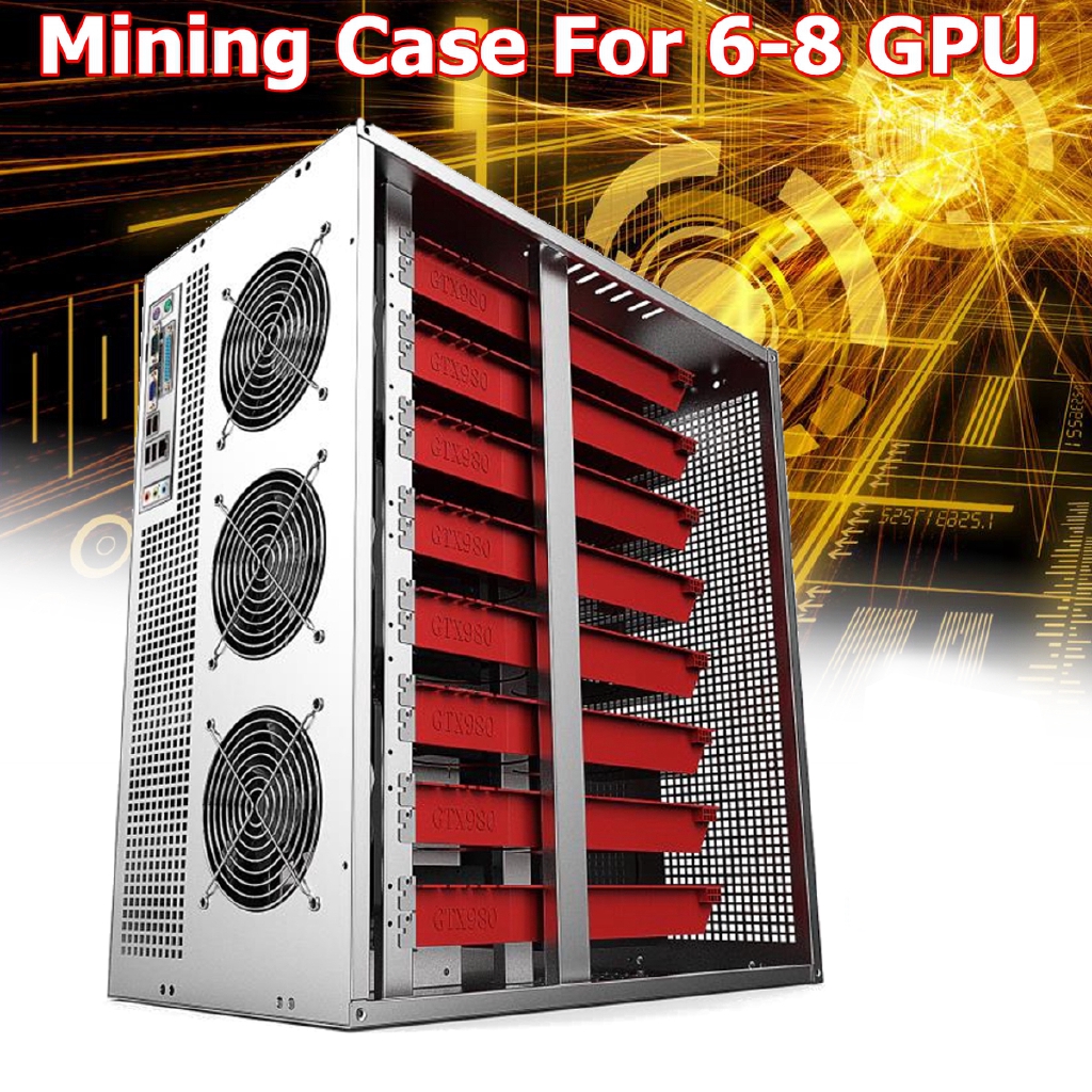 6-8 GPU Mining Frame Rig Graphics Card Case Miner For ETH ...