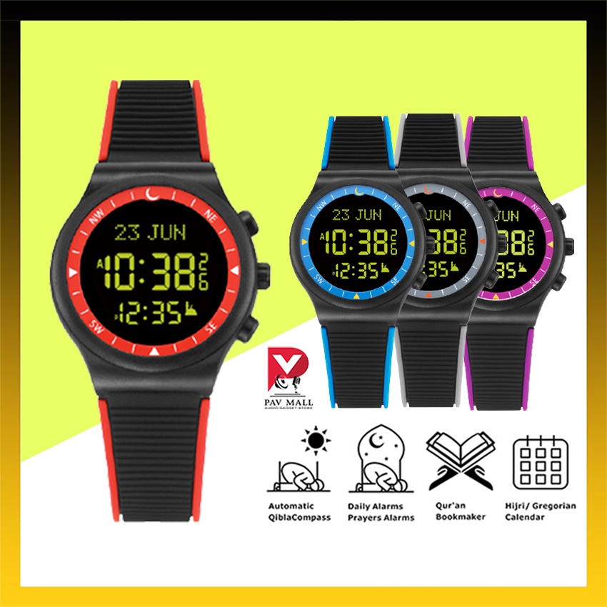 Jam Tangan Azan Digital Watch Men Watches Jam Kiblat Dan Waktu Solat Digital Clock Kompas Kiblat Birthday Gift Shopee Malaysia