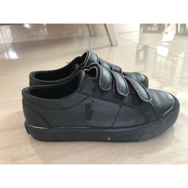black leather polo shoes