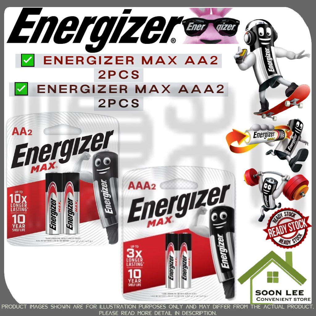 Energizer MAX Super Heavy Duty Battery Bateri AA AA2 / AAA AAA2 ( 2pcs ...