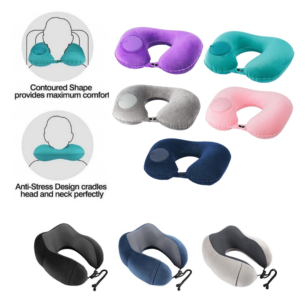 Portable Inflatable Flight Travel Neck Pillow U Shaped Rest Head