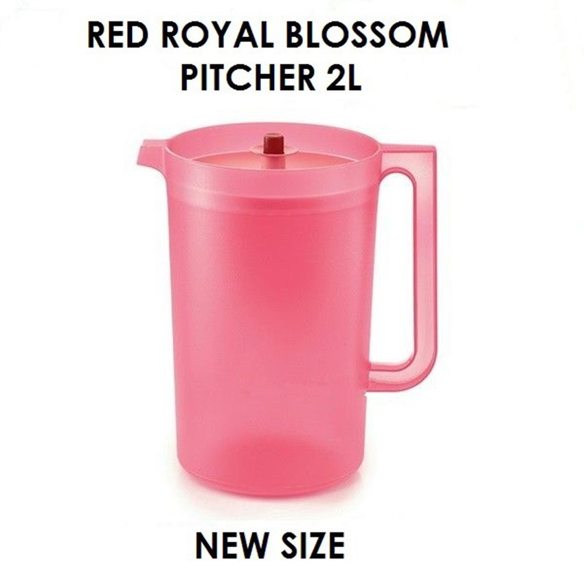 Tupperware Blossom Royal Red/Coral Blooms Pitcher 2L