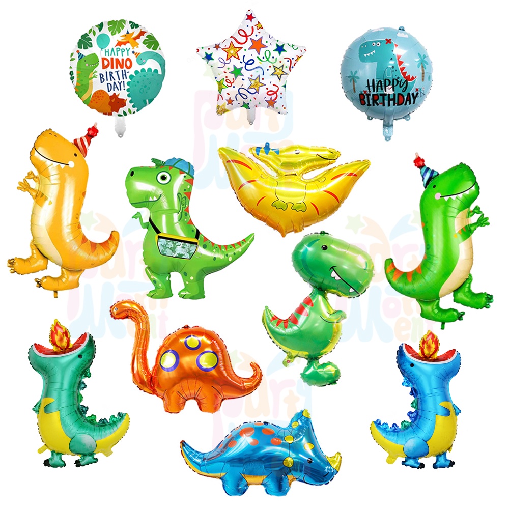 Dinosaur Theme Kids Birthday Party Decoration Supplies Boy Girl Foil Balloon Toy