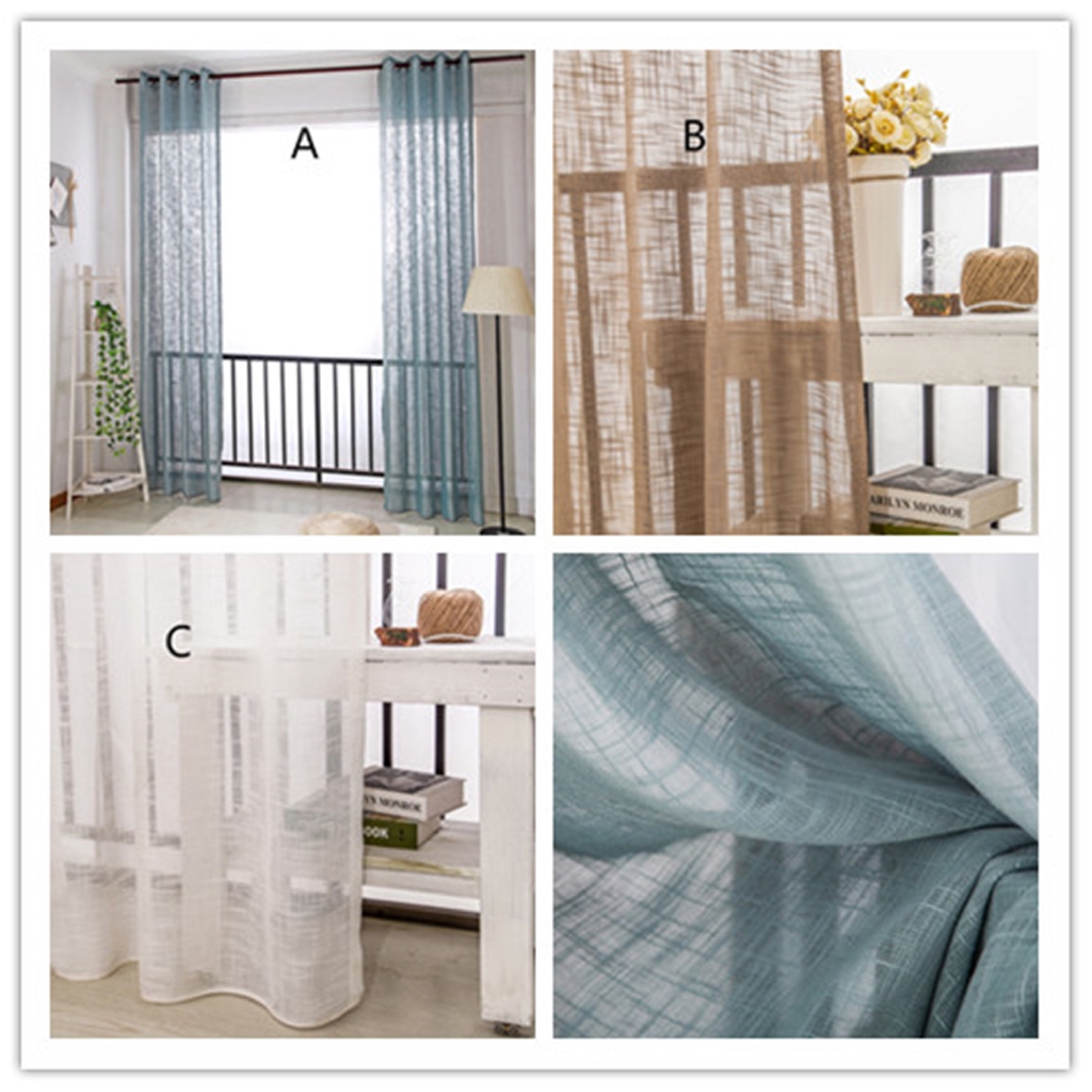 Jinyahome 1pc Half Shading Jycs0056 Simple Pure Cotton Hemp