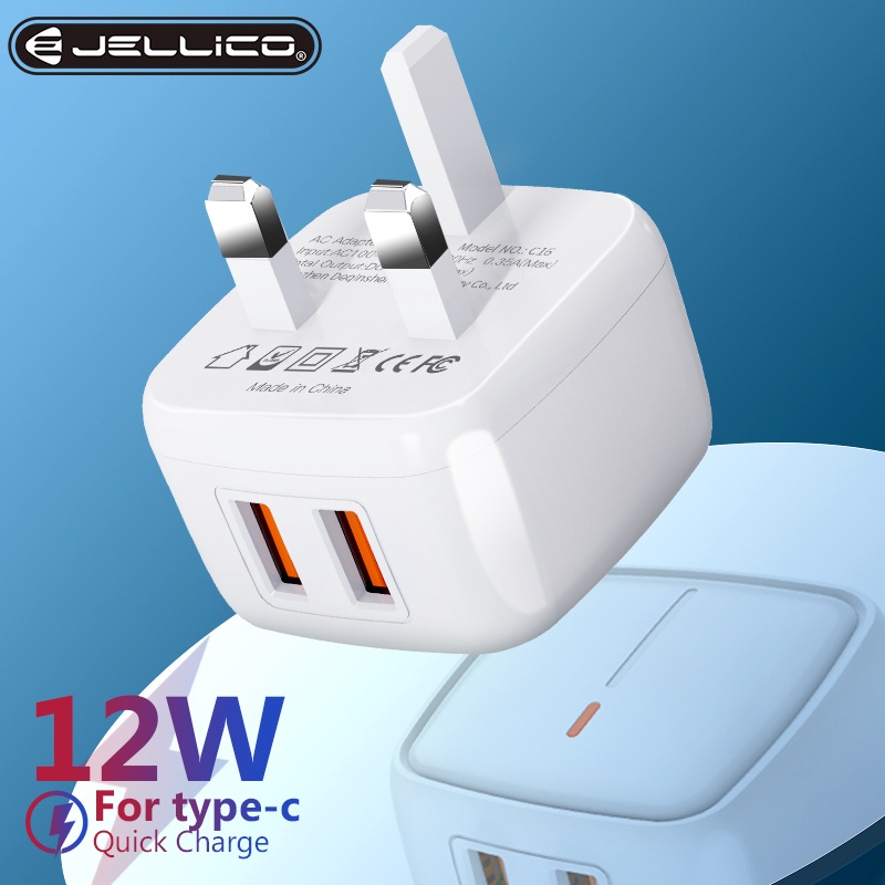 Jellico Fast Charging 12w Kepala Charger 5 0v 2 4a Quick Charge Usb Plug Port 3 Pin Plug Adapter Uk Plug Adapter Shopee Malaysia