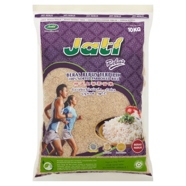 Beras Rebus Jati 100 Sorted Parboiled Rice 10kg Malaysia