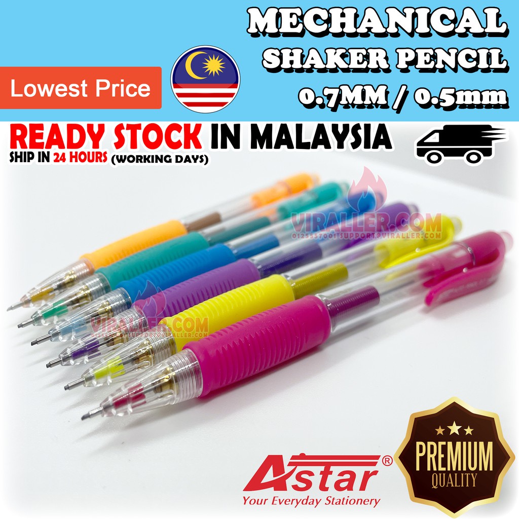PIL0T with Free 5-Color Sticky Notes 12pcs REXGRIP HRG-10R 0.5mm Mechanical Pencil - Clear Pink 