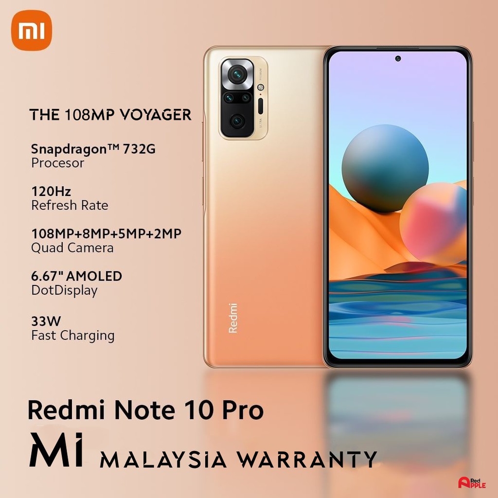 Ready Stock Xiaomi Redmi Note 10 Pro 8gb Ram 128gb Rom Original Malaysia My Warranty Shopee Malaysia