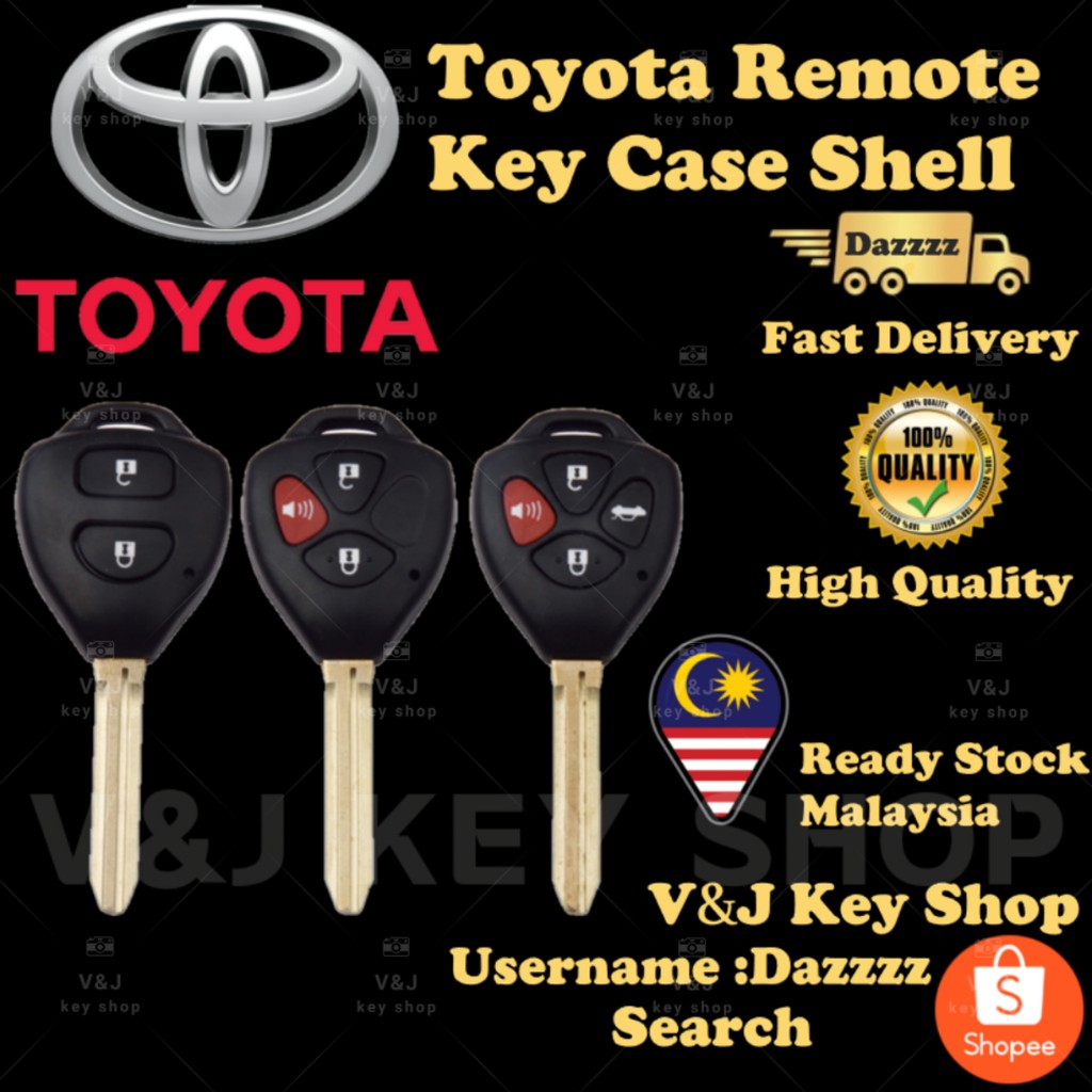 TOYOTA camry casing 2/3/4 button remote key case replacement