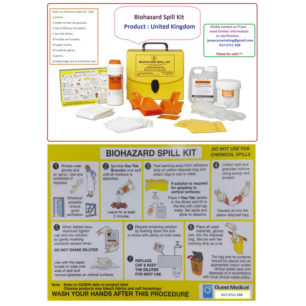BIOHAZARD SPILL KITS SET ( GUEST MEDICAL , UK ) Shopee Malaysia
