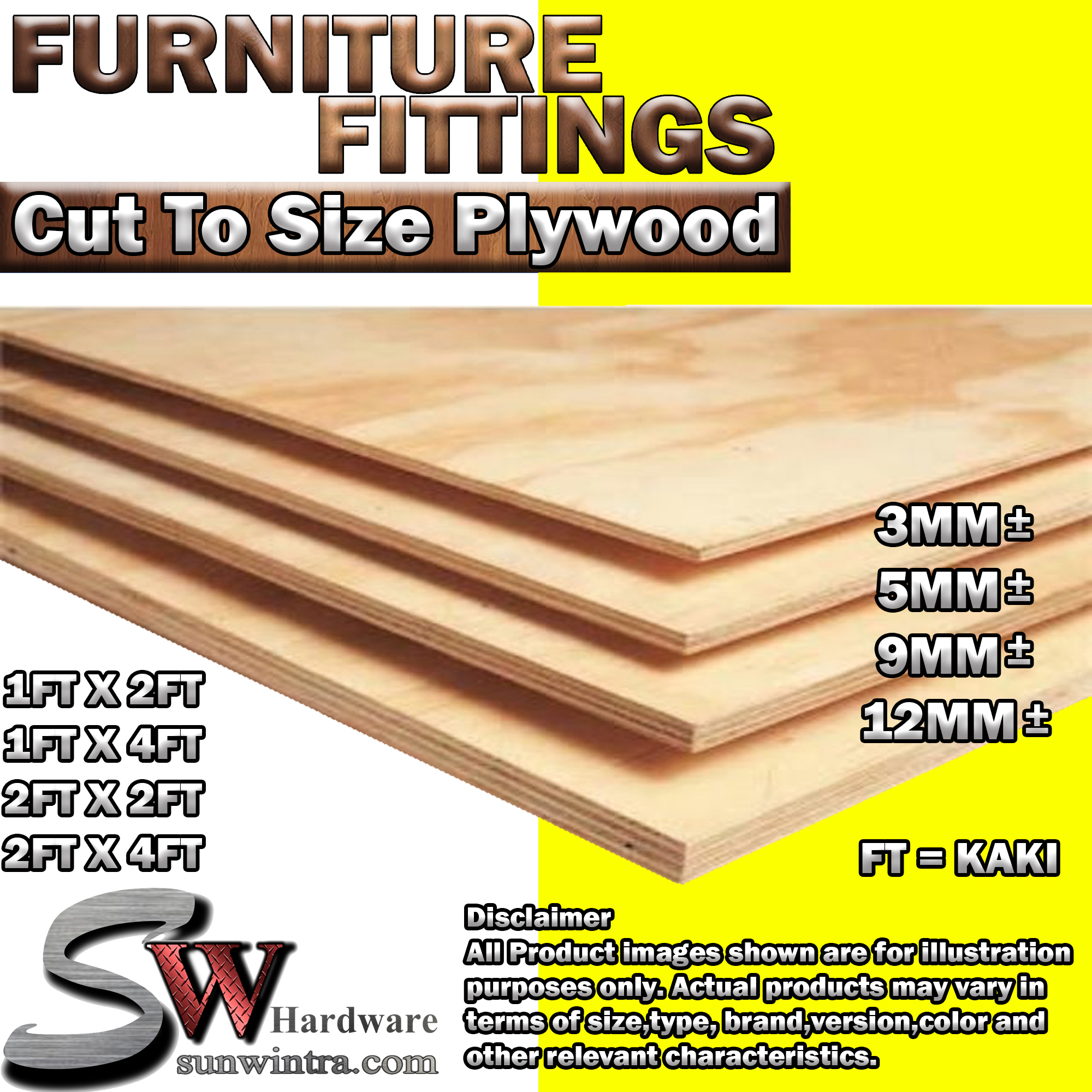 Sw Hardware Plywood Timber Panel Wood Board Sheet Papan Plywood Kayu Different Size Available Custom Size Available Shopee Malaysia