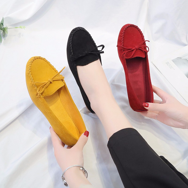 Women Flat Loafers Fashion Low Shallow Flat Moccasins Shoes | Shopee ...