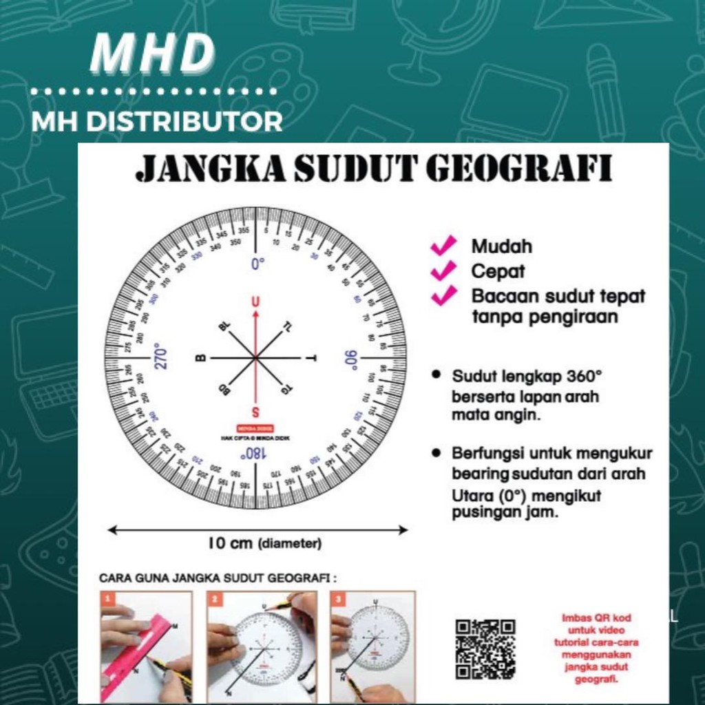 Mhd Jangka Sudut Geografi 360 Shopee Malaysia