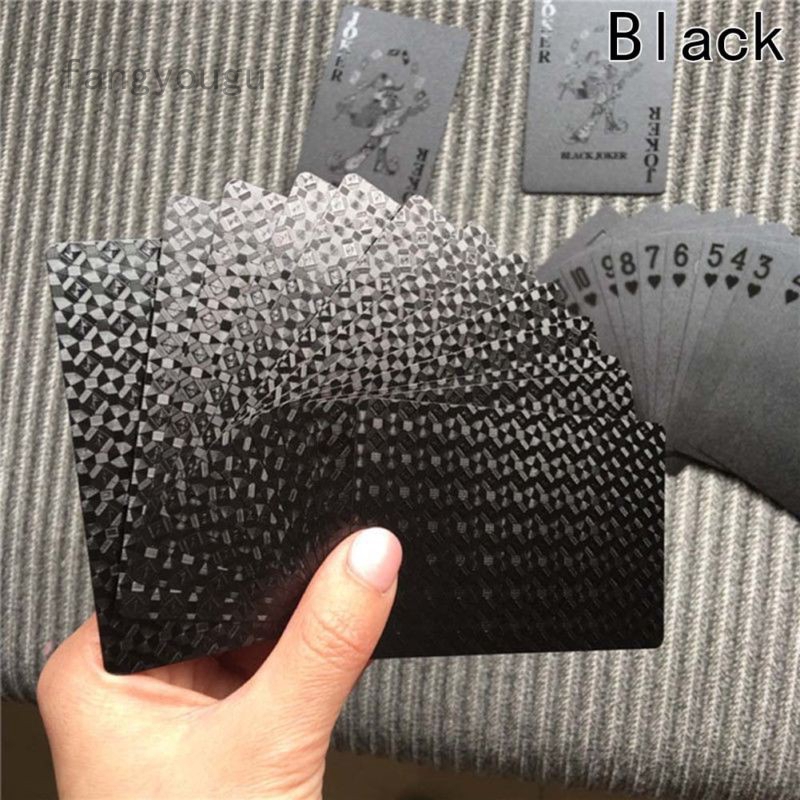 Essential Versatile fangyougu Playing Cards Waterproof Matte Black Foil Plated Poker Card Table Game Gift Reliable Must - Image 3
