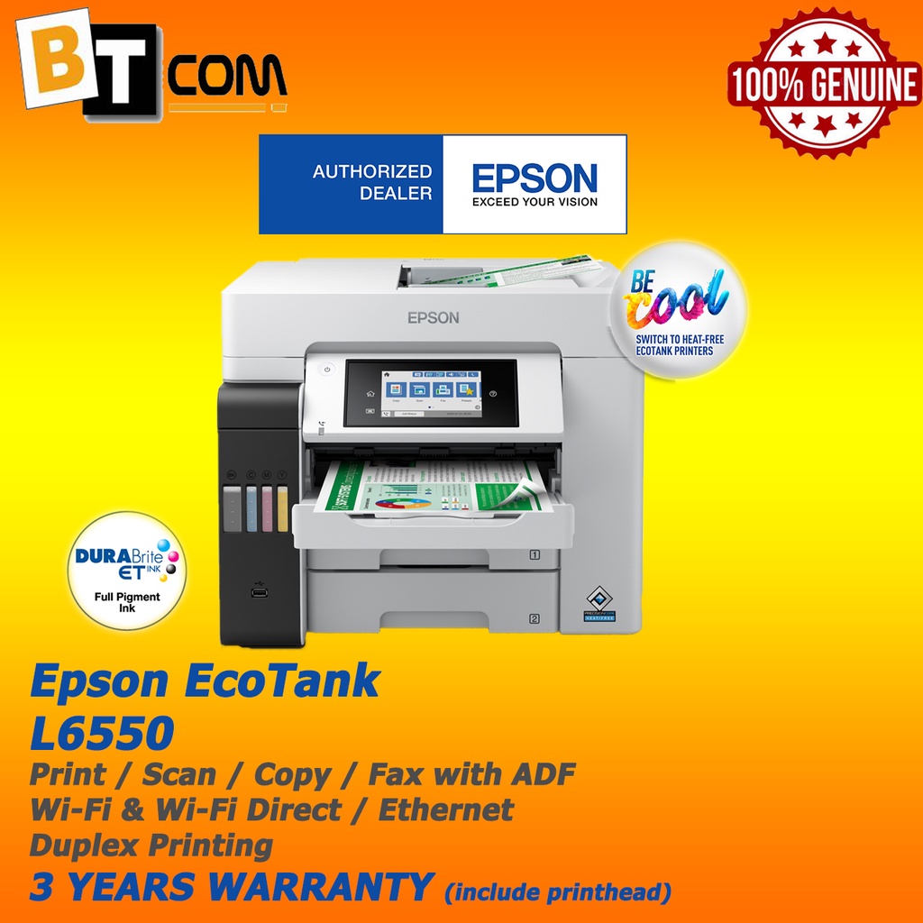 Epson Ecotank L6550 A4 Colour Wi Fi All In One Ink Tank Printer With Duplex Shopee Malaysia 8320