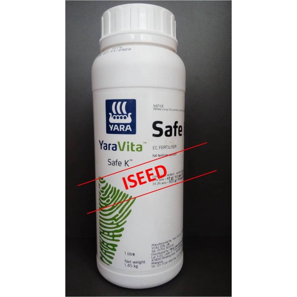 YaraVita Safe K 1/5 LITER (34.3% Chloride-Free High Potassium Foliar Fertilizer) Penggalak Buah untuk semua tanaman)