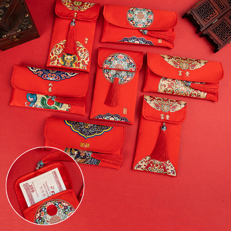 Casual Style CNY Chinese New Year Red Pocket Money Bag Wedding Cloth Packet Envelope - Image 4