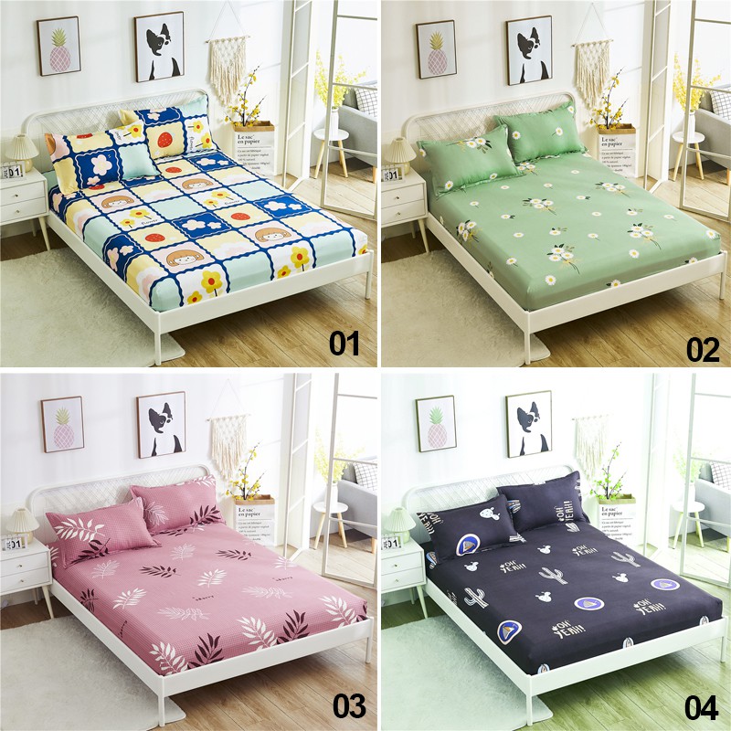 Bed Sheet Polyester Bedding Set Queen /Single Fitted Bedsheet / Cadar Bergetah Getah Keliling