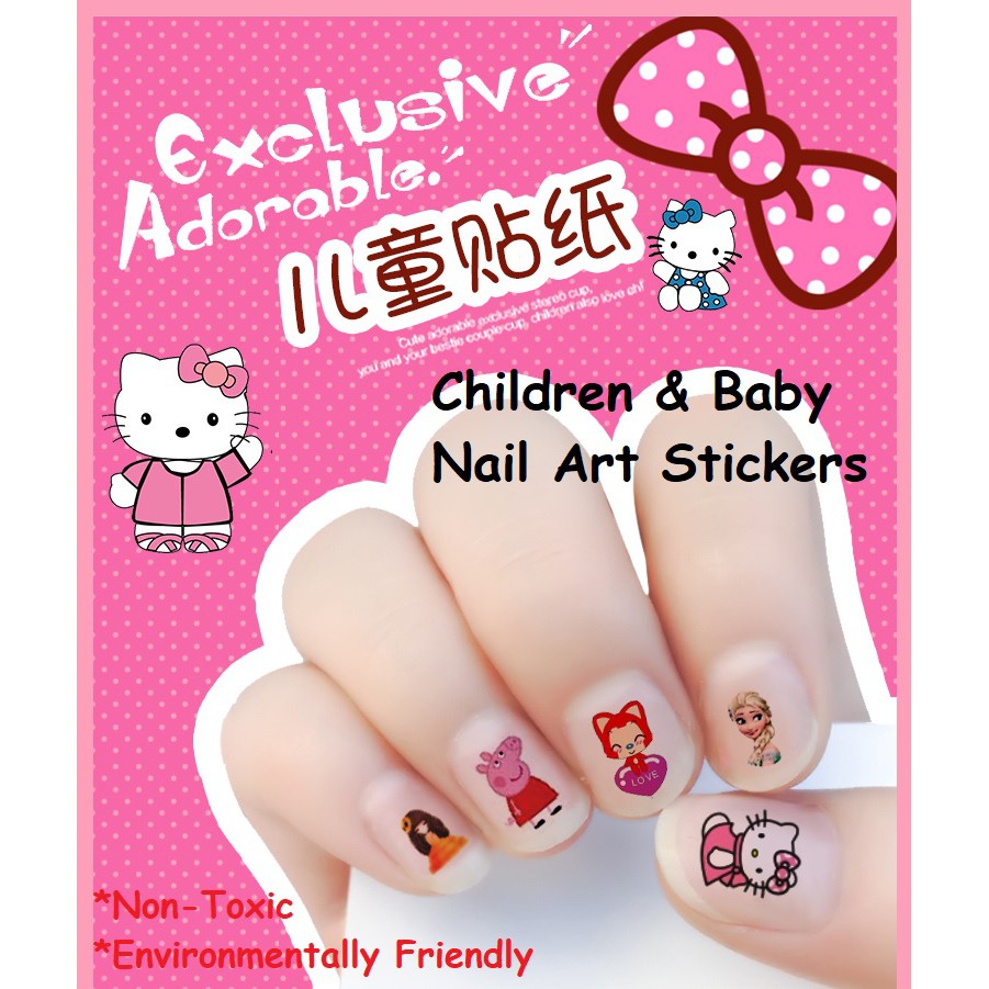 3pcs Hello Kitty Nail Art Sticker Children's Art Craft Self Design  Waterproof Non-Toxic Nail Sticker儿童指甲贴 *Local Stock* | Shopee Malaysia