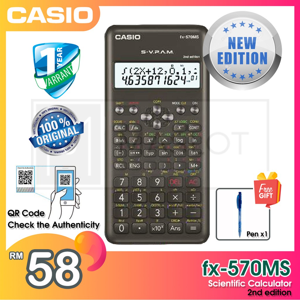 Casio Fx 570ms 2nd Edition Scientific Calculator 570ms2 570ms II FX 570MS Original Ready Stock 