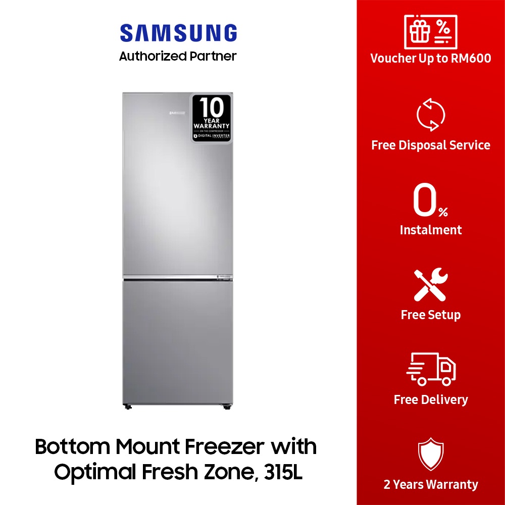 Samsung Refrigerator Bottom Mount Freezer Fridge with Digital Inverter