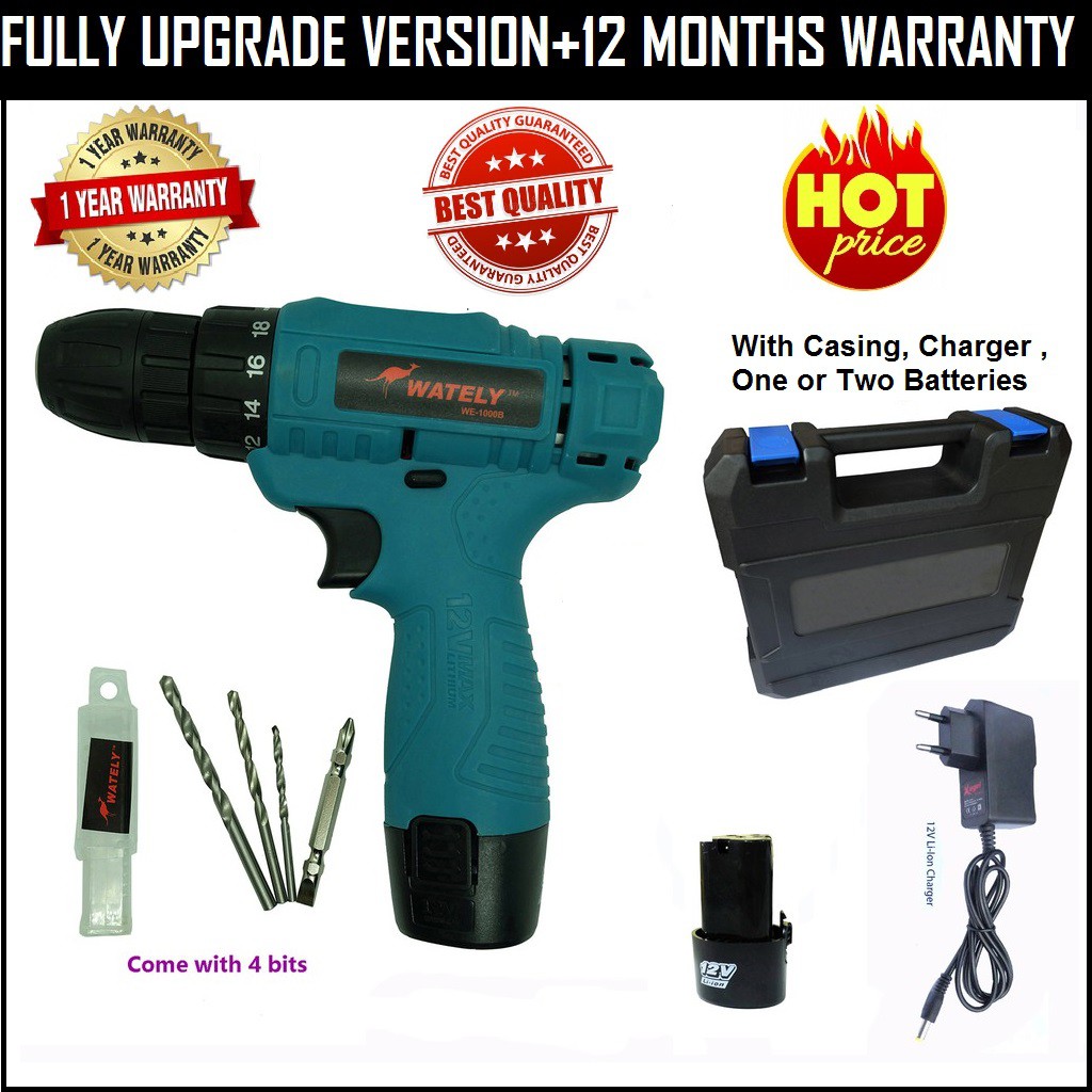 FULLY UPGRADE VERSION Battery Cordless Drill DT56 12V LiIon c/w