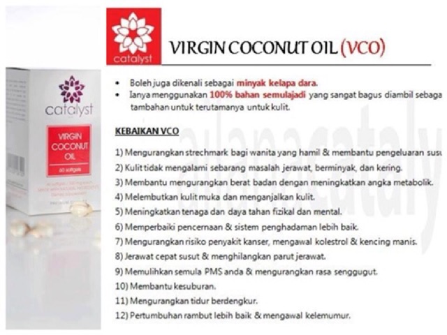 Stock Baru With Gift Vco Virgin Coconut Oil Minyak Kelapa Dara Catalyst Liquid Softgel Shopee Malaysia