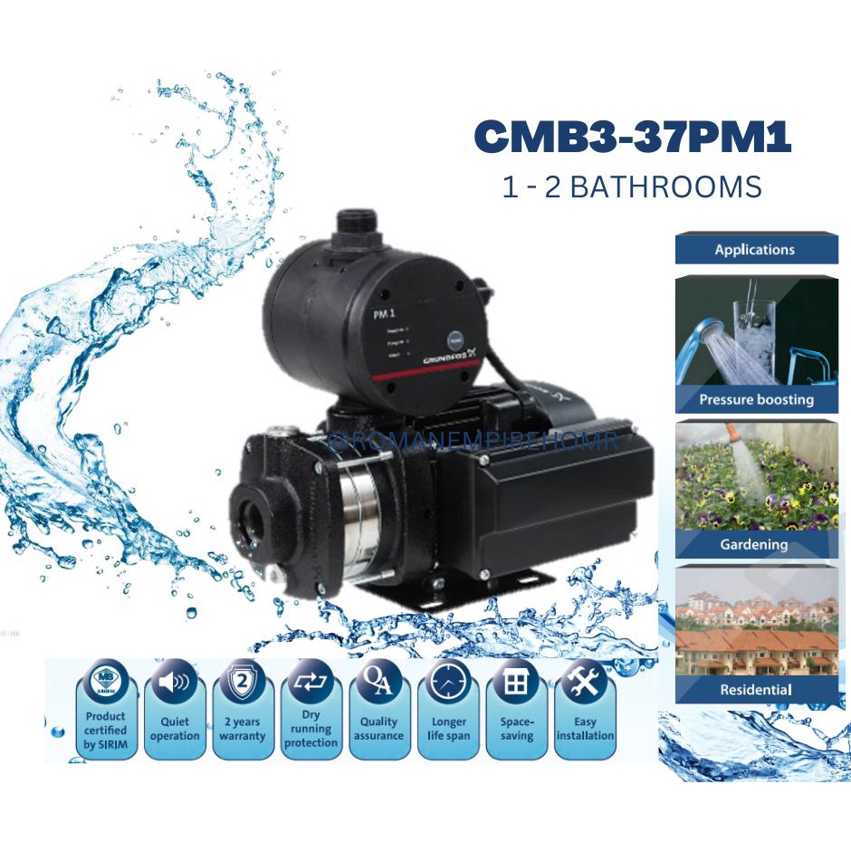 Home Water Pressure Booster Pump Grundfos CMB3-37PM1 | Shopee Malaysia