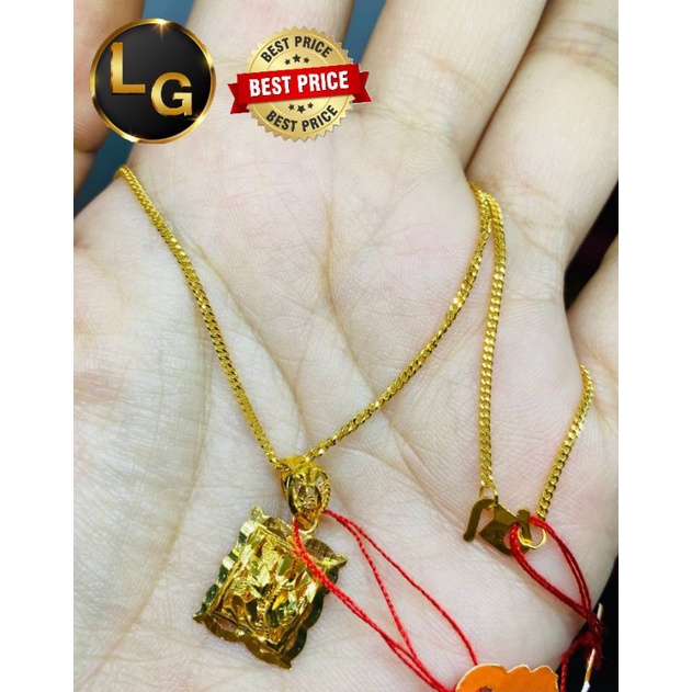 Set Rantai Leher Mesin Padu Loket Petak Emas Tulen K Pure Gold Shopee Malaysia