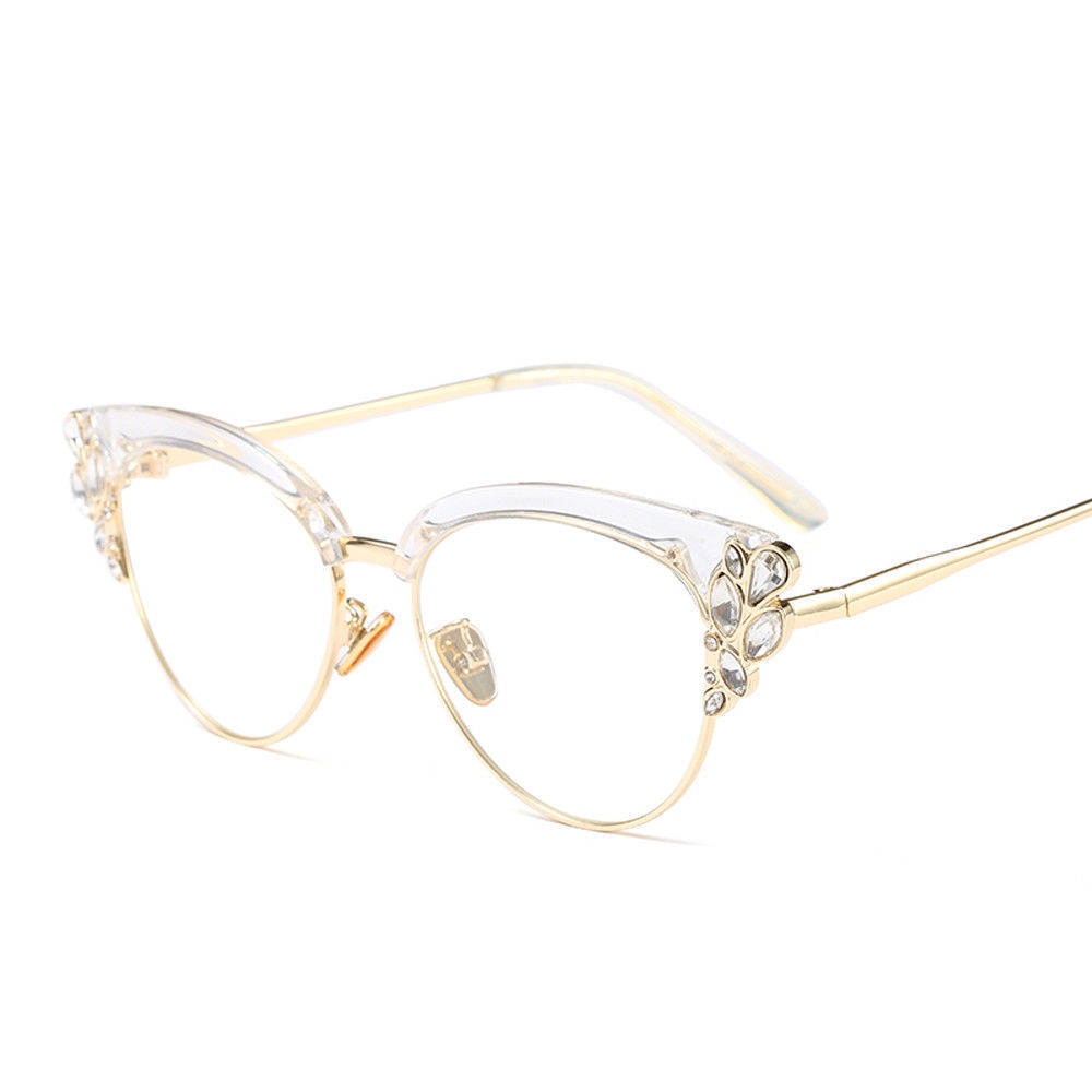 cat eye glasses frames with rhinestones