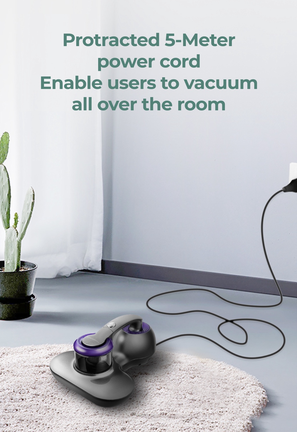 PerySmith 700W Dust Mite Vacuum Cleaner XTREME Series V10 Dark Grey