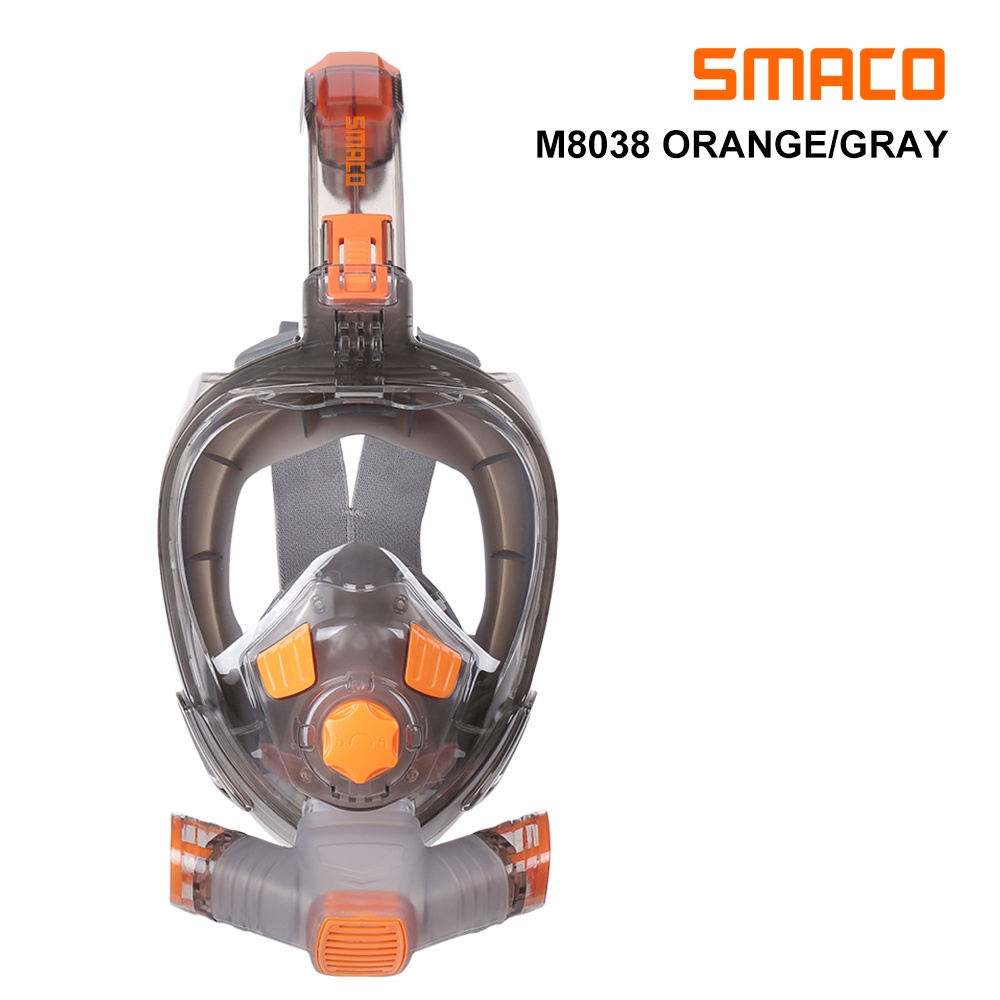 Smaco Snorkel Mask Original Full Face Snorkeling Diving Mask with 180° Panoramic Viewing Longer Ventilation Pipe Watertight Anti Fog Anti Leak Technology